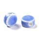 手作りの陶器ビーズ  光沢釉の磁器  フラットラウンド  コーンフラワーブルー  8~8.5x4~4.5mm  穴：2mm X-PORC-S496-B12-8mm-2