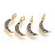 Brass Micro Pave Cubic Zirconia Charms ZIRC-G150-12A-1
