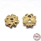 Real 18K Gold Plated 4-Petal 925 Sterling Silver Bead Caps STER-M100-14-1
