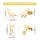 DICOSMETIC 16 Pairs 4 Style Deer & Wolf 304 Stainless Steel Stud Earrings for Women EJEW-DC0001-20-4