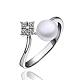 Brass Round Imitation Pearl Finger Rings For Party RJEW-BB10299-8-1