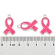 Colgantes de esmalte de aleación de cinta de concientización rosa sobre el cáncer de mama de octubre ENAM-E262-S-3