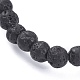 Bracelets extensibles en perles de lave naturelle BJEW-G623-02-4mm-2