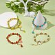 Bracelet extensible en perles de verre rondes avec breloque papillon en alliage pour femme BJEW-JB08232-2