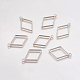 Matte Style Rack Plating Alloy Rhombus Open Back Bezel Pendants PALLOY-S047-14B-FF-1