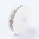 Polyester Printed Frayed Grosgrain Ribbons ORIB-E004-25mm-028-2
