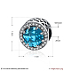 Rond plat 925 en argent sterling zircone cubique perles européennes STER-BB15829-B-3