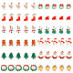 Gorgecraft 60 個ミニ樹脂クリスマスオーナメント 12 スタイルヒラタビーズミニクリスマス装飾サンタ雪だるまツリーベル靴下クマトナカイ装飾スクラップブッキング diy 工芸品ジュエリー携帯電話ケース CRES-GF0001-05-1