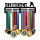 Espositore da parete con porta medaglie in ferro a tema sportivo ODIS-WH0021-683-1
