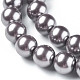 Fili di perle rotonde di perle di vetro tinto ecologico HY-A002-8mm-RB059-3