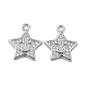 Brass Micro Pave Clear Cubic Zirconia Charms KK-H460-17P-1