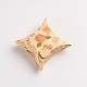 花柄紙枕キャンディーボックス  結婚式のベビーシャワーの誕生日パーティー用品のキャンディーボックス  小麦  8.3x8.4cm CON-G008-C08-1
