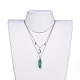 Synthetic Malachite Bullet Pendant Tiered Necklaces NJEW-JN02414-01-4