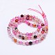 Dyed Natural Agate Faceted Round Beads Strands G-P097-32-2