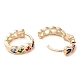Rack Plating Brass Micro Pave Colorful Cubic Zirconia Hoop Earrings for Women EJEW-P238-06KCG-2