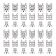 DICOSMETIC 100 Sets Rectangle with Flower Necklace Clasp 2-Strands Jewelry Clasps 4-Holes Filigree Box Clasp End Clasp Lock Extenders Slide Lock Clasp Necklace Connector for DIY Jewelry Making STAS-DC0012-94-1