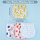 Hobbiesay 5pcs 5 sacchetti di immagazzinaggio cosmetici delle donne del panno del modello del fiore/pesca di stile mini ABAG-HY0001-11-2