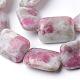 Dyed Rectangle Natural Pink Tourmaline Beads Strands G-K089-C-04-1