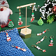 Esmalte de aleación con tema navideño con marcadores de puntada colgante de rhinestone HJEW-AB00351-5