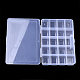 プラスチックビーズ収納ケース  20のコンパートメント  長方形  透明  27x19x4.5cm  コンパートメント：52x45mm CON-Q031-04B-3