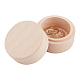 Caja de anillo de cajas de almacenamiento de madera redondas CON-WH0079-88-1