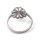 201 ステンレス製の花の指輪  女性のための中空ワイドリング  ステンレス鋼色  usサイズ6 1/2(16.9mm) RJEW-J051-30P-3