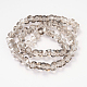 Perla lustro a forma di diamante placcato fili di perle di vetro trasparente EGLA-J101-PL01-2