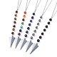 Natural & Synthetic Gemstone Pendant Necklaces NJEW-JN02542-1