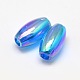 AB Color Plated Rice Electroplated Eco-Friendly Transparent Acrylic Beads PACR-I002-32-2
