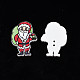 クリスマス 2 ホール スプレー塗装メープル木製ボタン  片面プリント  サンタクロース  レッド  35x23.5x2mm  穴：1.6mm WOOD-N005-42-3