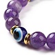 5 pièces de lapis-lazuli naturel (teint) & améthyste & oeil de tigre & perles d'aventurine verte ensemble de bracelets extensibles BJEW-JB08936-6