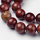 Natürliche rote Jaspis Perlen Stränge G-D809-15-8mm-3