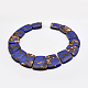 Assembled Synthetic Bronzite and Lapis Lazuli Graduated Beads Strands G-P296-E01-1