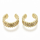 Brass Micro Pave Clear Cubic Zirconia Cuff Earrings EJEW-S201-197G-NF-1