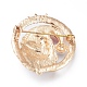 Golden Plated Alloy Brooches JEWB-L011-001G-2