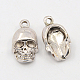 20 PCs accessoires de bijoux de crâne de Halloween d'argent antique de pendants en alliage de style tibétain X-TIBEP-A18571-AS-LF-1