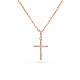 TINYSAND CZ Jewelry 925 Sterling Silver Cubic Zirconia Cross Pendant Necklaces TS-N017-RG-18-1