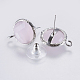 Glass Stud Earring Findings KK-F737-39P-03-RS-2
