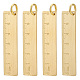 DELORIGIN 4Pcs Small Metal Ruler Keychain 6cm Brass Gold Straight Ruler Bar Metric Measurement Tool Decoration Key Ring Ornaments Pendants Ruler Bookmark Keychain Accessories for Students Car KK-WH0062-69G-1