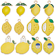 Sunnyclue 1 caja 36 piezas de limón encanto limón esmalte encantos amarillo fruta conejo pascua vacaciones conejito encantos para la fabricación de joyas encanto de acción de gracias cosecha pendientes collar pulsera llavero diy artesanía adulto ENAM-SC0002-48-1