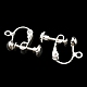 Accessoires de boucle d'oreille clips à vis en laiton plaqué avec pince spirale KK-YW0001-10S-2