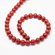 Synthetic Grass Coral Round Beads Strands CORA-E029-6mm-01-2