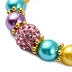 Bracelets de perles d'imitation de verre pour femmes BJEW-JB10033-01-3