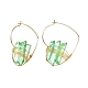 Electroplated Natural Quartz Wire Wrapped Earrings for Girl Women EJEW-JE04646-02-1