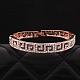 Real Rose Gold Plated Tin Alloy Czech Rhinestone Bangles for Women BJEW-BB10118-4