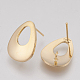 Brass Stud Earring Findings X-KK-Q750-038G-2