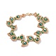 5pcs ensemble de bracelets de perles de verre de feuille de 5 couleurs BJEW-JB07915-4