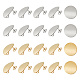 Unicraftale 20pcs 20mm Edelstahl Ohrstecker Zubehör flach rund gebogen mit 3mm Schleife Ohrstecker mit Ohrmuttern golden & Edelstahl Farbe Ohrring für die Herstellung von Ohrringschmuck STAS-UN0001-04-1