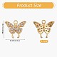 5 pezzo farfalla trasparente cubic zirconia pendente di fascino ottone cz fascino ciondolo insetto placcato oro per gioielli collana orecchino fare artigianato JX385A-2