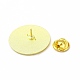 単語エナメルピンを持つ猫  バックパックの服のための黄金の合金のブローチ  フラットラウンド  28.5x1.5mm JEWB-B005-03G-05-3